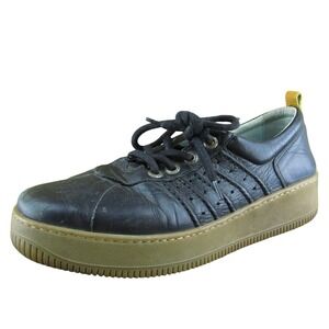 Mag  Women Sneaker‎ Shoes Black Leather Lace Up Size 40 Medium